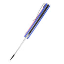 Kansept Mato K1050A1 – 3.30" Satin CPM-S35VN Drop Point Blade, Blue & Red G10 Handle, Liner Lock – Designed by Marco Villella