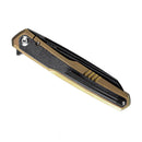 Kansept Arcus K1046A4 – Black Stonewashed CPM-S35VN Blade, Golden Titanium & Black Micarta, Ostap Hel Design