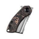 Kansept Mini Korvid 1.45" Stonewashed CPM-S35VN Copper Carbon Fiber Black Copper K3030B1