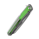 Kansept Arcus K1046A2 – 3.43" Stonewashed CPM-S35VN Wharncliffe Blade, Stonewashed Titanium Handle with Grass Green G-10 Inlay