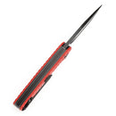 Tenable Bömbur T1054C2 – 3.53" Blackwash D2 Drop Point Blade, Dark Red F10 Handle with Frag Pattern