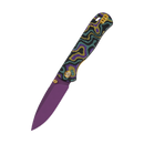 QSP Ferret Mardi Gras Exclusive 3in Nitro V Purple Blade G10 Handles