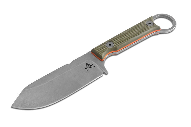 White River Knives Firecraft FC 3.5 Pro Fixed Blade Knife 3.5in S35VN Steel Green/Orange G10 Handles