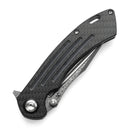 Kansept Pretatout 3.56" Damascus Carbon Fiber,G10 Black K1032D3