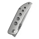 Kansept Tarkin 3.42" Damascus Bead Blasted Titanium with Holes Gray K1078A5