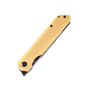 Kansept Prickle Flipper Knife – 3.53" CPM-S35VN Blade, Brass Handle, Max Tkachuk Design K1012B1