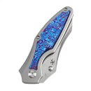 Kansept Baba Yaga 3.06" CPM 20CV Bead Blasted Titanium + Timascus Inlay Blue K1074A7