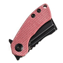 Kansept Mini Korvid 1.45" Black Stonewashed 154CM Red Canvas Micarta Handle T3030M2