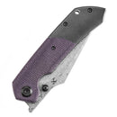 Kansept Fenrir 3.48" Damascus Blackwash Titanium + Purple Micarta K1034Z2