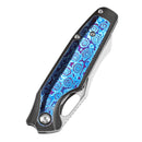 Kansept Tuckamore 3.54" Damascus Blackwash Titanium + Timascus Black Purple K1052A6