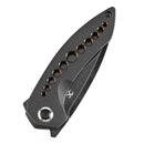 Kansept ODD 21 3.08" Blackwash CPM 20CV Blackwash Titanium with Bronze Anodized Holes Black Stonewashed K1077A1