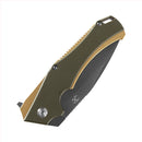 Kansept Hellx T1008A2 – Green G10 Handle, Gray TiCN D2 Blade, Budget-Friendly Hunting & EDC Knife