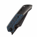 Kansept Fenrir 3.48" CPM-S35VN Black Stonewashed Titanium + Rose Pattern Carbon Fiber Blue Black K1034A11