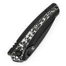 Kansept Thumb Stub Raven K2109A1 – 3.13" CPM 20CV Stonewashed Blade, Blackwash Titanium & Black/White Nebula Carbon Fiber, Frame Lock