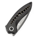 Kansept ODD 21 K1077A6 – 3.08" Mirror DLC CPM 20CV Blade, Blackwash Titanium Handle with Bronze-Anodized Holes, Titanium Frame Lock (Tuff Knives Design)