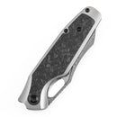 Kansept Tuckamore 3.54" Damascus Titanium + Shred Carbon Fiber Gray K1052A5
