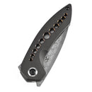 Kansept ODD 21 3.08" Damascus lackwash Titanium with Bronze Anodized Holes Black K1077A3