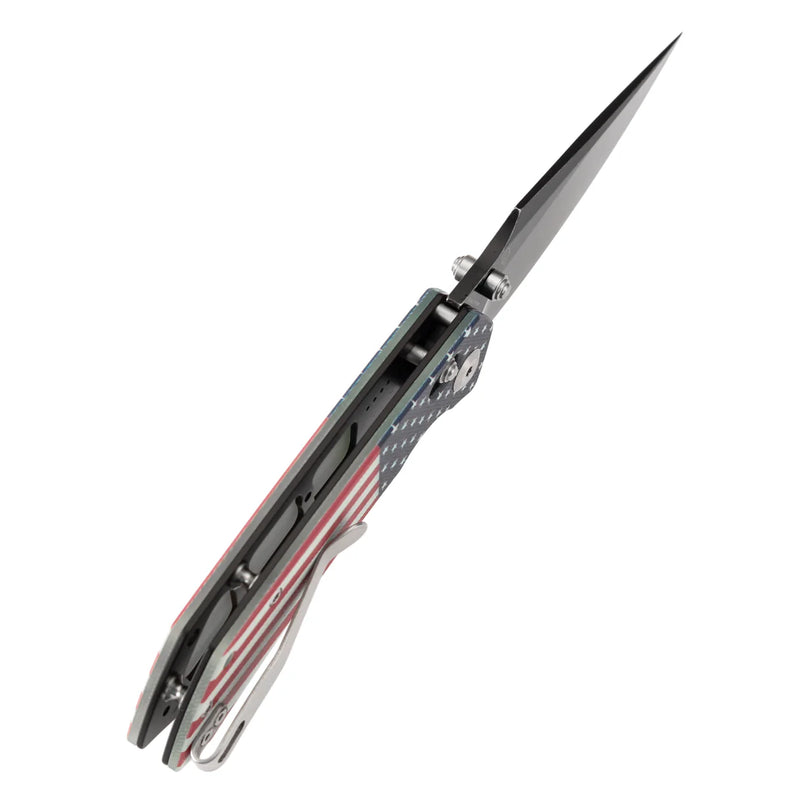 Tenable Fenrir T1034V9 – Jade G10 American Flag Handle, 3.48" Blackwashed Nitro-V Blade, Sparrow Knife Co. Design