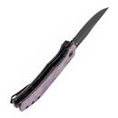 Tenable Orion B1089C1 – 3.07" Blackwash Nitro-V Clip Point Folding Knife, Purple Micarta Handle, Liner Lock, JB Stout Design