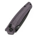 Tenable Raven T2109V7 – 3.14" Blackwashed 14C28N Drop Point Blade, Purple Micarta Handle, Crossbar Lock – Designed by Black Bird Blades