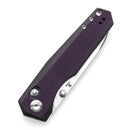 Tenable Beaver T1105V1 – 3.44" Stonewashed Nitro-V Drop Point Blade, Purple and Black G10 Handle with Crossbar Lock