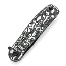 Tenable Einar T2072A4 – 3.13" Blackwash Nitro-V Drop Point Blade, Black & White Carbon Fiber Handle