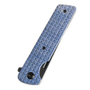 Tenable Anomaly T2038T3 – 3.14" Blackwash Nitro-V Tanto Blade, Blue Micarta Handle with Frag Pattern and Liner Lock