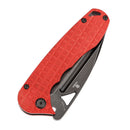 Tenable Bömbur T1054C2 – 3.53" Blackwash D2 Drop Point Blade, Dark Red F10 Handle with Frag Pattern