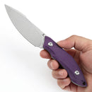 Tenable Luccio G007A5 – 3.81" Stonewashed 14C28N Blade, Purple G10 Handle