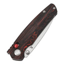 Tenable Raven T2109V3 – 3.14" Stonewashed 14C28N Drop Point Blade, Red & Black G-mascus Handle, Crossbar Lock – Designed by Black Bird Blades