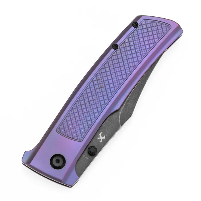 Bison Blackwash CPM S35VN Purple Anodized Titanium with Frag Pattern