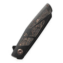 Kansept Cru 3.46" CPM-S35VN Black TiCn Coated Blackwash Titanium & Copper Carbon Fiber-K1092A1