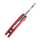 Kansept Mini Korvid 1.45" Damascus with Red Anodized Aluminum Handles - T3030P2