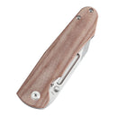 Kansept Superhawk 3.89'' CPM-S35VN Stonewashed Titanium & Brown Micarta-K1084B1