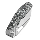 Kansept Knives Vivid 3.04'' Satin CPM S35VN Stonewashed Titanium with Black &amp; White Carbon Fiber K1094V3