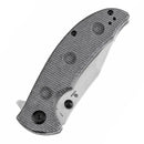 Tenable Rei T1061A3 – 3.3" Stonewashed 14C28N Blade, Black Micarta Handle with Dimples and Liner Lock