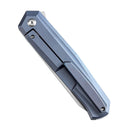 Kansept Integra K1042A3 – 3.63" Stonewashed M390 Drop Point Blade, Blue Anodized Titanium Handle, Frame Lock – Designed by JK Knives