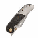 Kansept Fenrir 3.48" Damascus Beadblasted Titanium+ Shred Carbon Fiber Black K1034B1