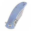 Tenable Rei T1061A1 – 3.3" Stonewashed 14C28N Blade, Blue Micarta Handle with Liner Lock