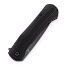 Tenable Kratos T1024A3 – 3.79" Nitro-V Blackwash Drop Point Blade, Black & Purple G10 Handle, Liner Lock – Designed by Ostap Hel
