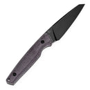 Tenable Parr Outdoor Fixed Blade Knife – 3.12" Reverse Tanto 14C28N Blade, Purple Micarta Handle, Kydex Sheath – G011B1