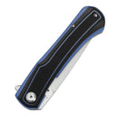 Tenable Kratos T1024A2 – 3.79" Nitro-V Blackwash Drop Point Blade, Black & Blue G10 Handle, Liner Lock – Designed by Ostap Hel