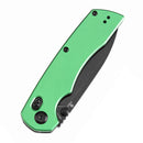 Tenable Kryo T1001V1 – 3.58" Blackwash 14C28N Blade, Green Anodized Aluminum Handle with Liner Lock