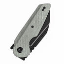 Tenable Rafe L T1048A1 – 3.19" Black Stonewashed 14C28N Blade, Green Micarta Handle with Liner Lock