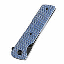 Tenable Anomaly T2038A3 – 3.14" Blackwash Nitro-V Drop Point Blade, Blue Micarta with Frag Pattern Handle, Liner Lock