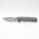 Chaves Knives x Sam Tran Arison Street Belt Satin front view – 3.25" Belt Satin M390 drop point titanium integral folding knife