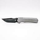 Chaves Knives x Sam Tran Arison Street Bright SW DLC front view – 3.25" DLC M390 drop point titanium integral folding knife
