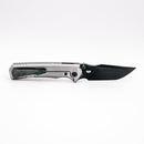 Chaves Knives x Sam Tran Arison Street Bright SW DLC pocket clip side showing frame lock and bright stonewash titanium handle
