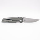Chaves Knives x Jake McCoy Disciple Street Belt Satin pocket clip side showing frame lock and belt satin titanium handle