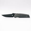 Chaves Knives x Jake McCoy Disciple Street Black Satin PVD front view – 3.60" Black Satin PVD M390 drop point titanium integral folding knife